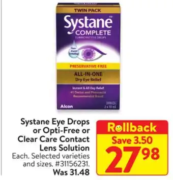 Walmart Systane Eye Drops offer