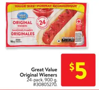 Walmart Great Value Original Wieners offer