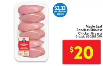 Walmart Maple Leaf Boneless Skinless Chicken Breast offer