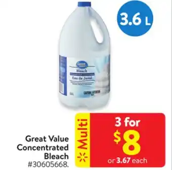 Walmart Great Value Concentrated Bleach offer