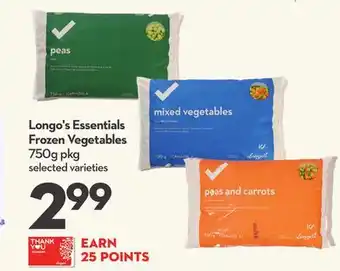 Longo's Longo's Essentials Frozen Vegetables offer
