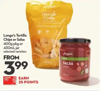 Longo's Longo's Tortilla Chips or Salsa offer