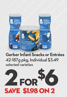 Longo's Gerber Infant Snacks or Entrées offer