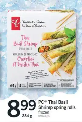 Fortinos PC THAI BASIL THAI BASIL SHRIMP SPRING ROLLS, 284 G offer