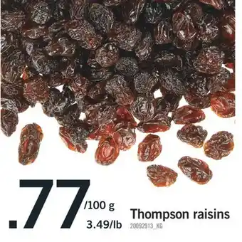 Fortinos THOMPSON RAISINS offer