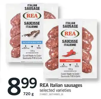 Fortinos REA ITALIAN SAUSAGES, 720 g offer