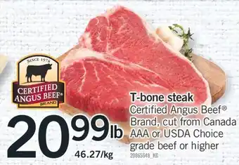 Fortinos T-BONE STEAK offer