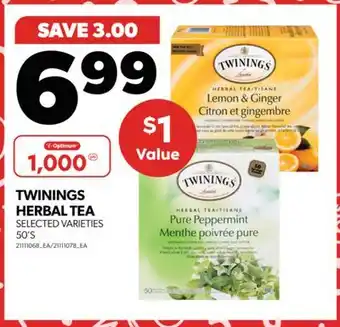 Real Canadian Superstore TWININGS HERBAL TEA, 50'S offer