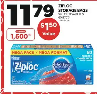 Real Canadian Superstore ZIPLOC STORAGE BAGS, 60-270'S offer