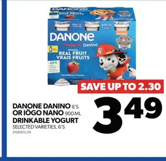 Real Canadian Superstore DANONE DANINO, 6'S OR IÖGO NANO, 900 ML DRINKABLE YOGURT, 6'S offer