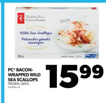 Real Canadian Superstore PC BACON-WRAPPED WILD SEA SCALLOPS, 260 G offer
