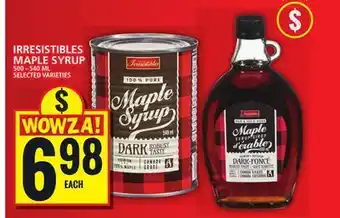 Food Basics IRRESISTIBLES MAPLE SYRUP offer