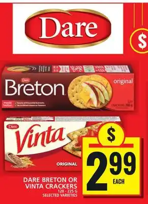 Food Basics DARE BRETON OR VINTA CRACKERS offer
