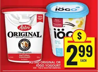 Food Basics ASTRO ORIGINAL OR IÖGO YOGOURT offer