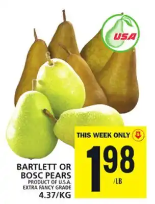 Food Basics BARTLETT OR BOSC PEARS offer