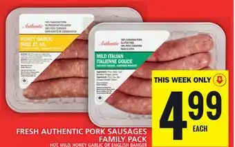 Food Basics FRESH AUTHENTIC PORK SAUSAGES FAMILY PACK offer