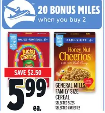 Metro GENERAL MILLS FAMILY SIZE CEREAL offer