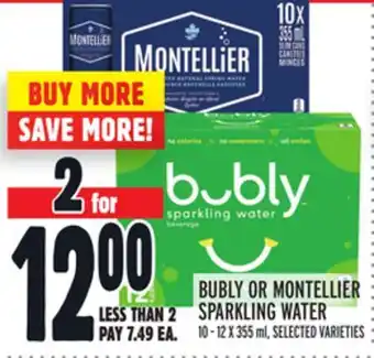 Metro BUBLY OR MONTELLIER SPARKLING WATER offer