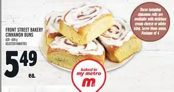 Metro FRONT STREET BAKERY CINNAMON BUNS offer