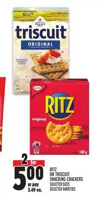 Metro RITZ OR TRISCUIT SNACKING CRACKERS offer