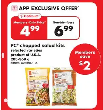 Loblaws PC CHOPPED SALAD KITS, 285-369 g offer