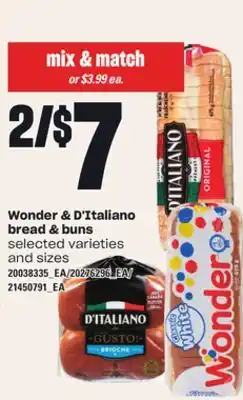 Loblaws WONDER & D'ITALIANO BREAD & BUNS offer