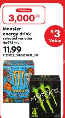 Loblaws MONSTER ENERGY DRINK, 4x473 mL offer