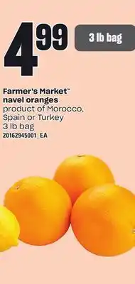 Loblaws FARMER'S MARKET NAVEL ORANGES, 3 lb bag offer