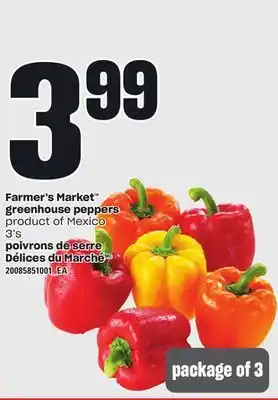Independent Grocer FARMER'S MARKET GREENHOUSE PEPPERS, 3's offer