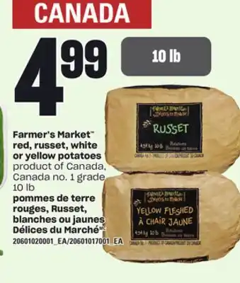 Independent Grocer FARMER'S MARKET RED, RUSSET, WHITE OR YELLOW POTATOES, 10 lb offer