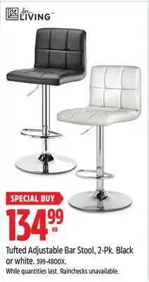 Canadian Tire FOR-LIVING Tufted Adjustable Bar Stool, 2-Pk. Black or white offer