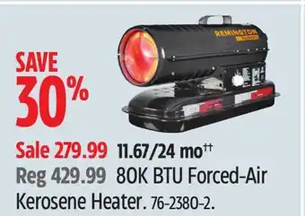 Canadian Tire Remington Heaters 80K BTU Forced-Air Kerosene Heater offer