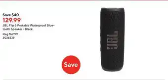 Staples JBL Flip 6 Portable Waterproof Bluetooth Speaker - Black offer