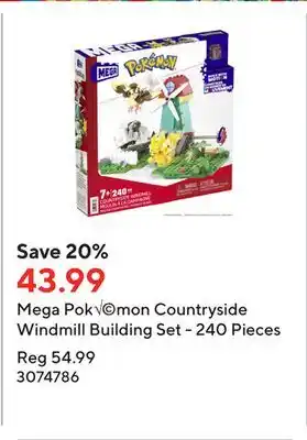 Staples Mega Pok√ mon Countryside Windmill Building Set - 240 Pieces offer