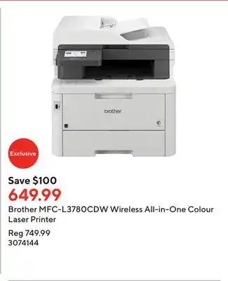 Staples Brother MFC-L3780CDW Wireless All-in-One Colour Laser Printer offer