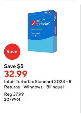 Staples Intuit TurboTax Standard 2023 - 8 Returns - Windows - Bilingual offer