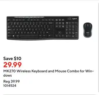 Staples MK270 Wireless Keyboard and Mouse Combo for Windows offer