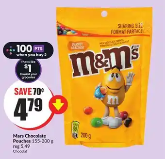 Chalo FreshCo Mars Chocolate Pouches 155-200 g offer