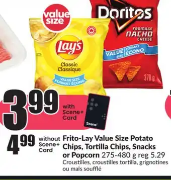 Chalo FreshCo Frito-Lay Value Size Potato Chips, Tortilla Chips, Snacks or Popcorn 275-480 G offer