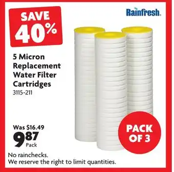 Home Hardware 5 Micron Replacement Water Filter Cartridges offer