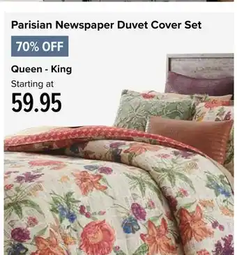 Linen Chest Parisian Newspaper Duvet Cover Set offer