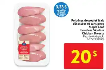 Walmart Maple Leaf Boneless Skinless Chicken Breasts offer