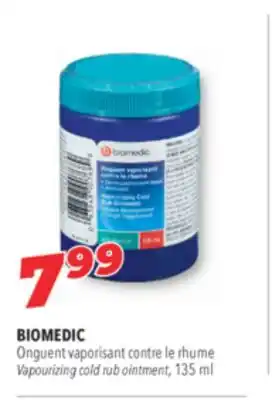 Familiprix BIOMEDIC Vapourizing cold rub ointment offer