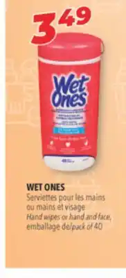 Familiprix WET ONES Hand wipes or hand and face offer