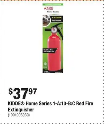 Home Depot KIDDE Home Series 1-A:10-B:C Red Fire Extinguisher offer
