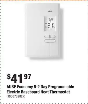 Home Depot AUBE Economy 5-2 Day Programmable Electric Baseboard Heat Thermostat offer