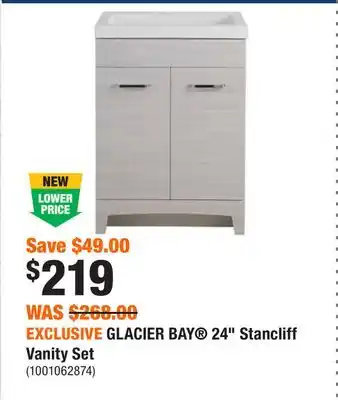 Home Depot EXCLUSIVE GLACIER BAY 24 Stancliff Vanity Set offer