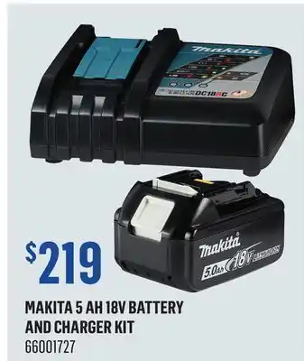 Canac Makita 5 Ah 18V Battery and Charger Kit offer
