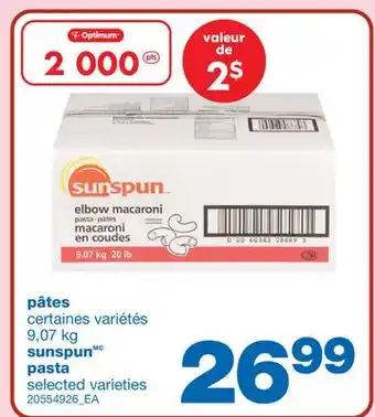 Wholesale Club pâtes offer