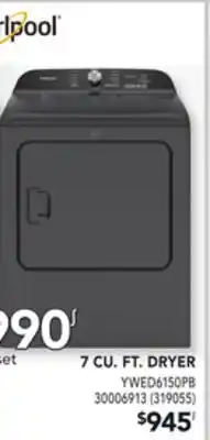Réno Dépôt WHIRLPOOL 7 CU. FT. DRYER offer